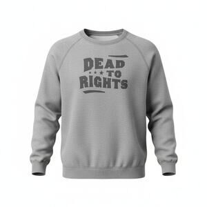 Jiberish "Dead To Rights" Grey Crewneck Sweatshirt Size Medium